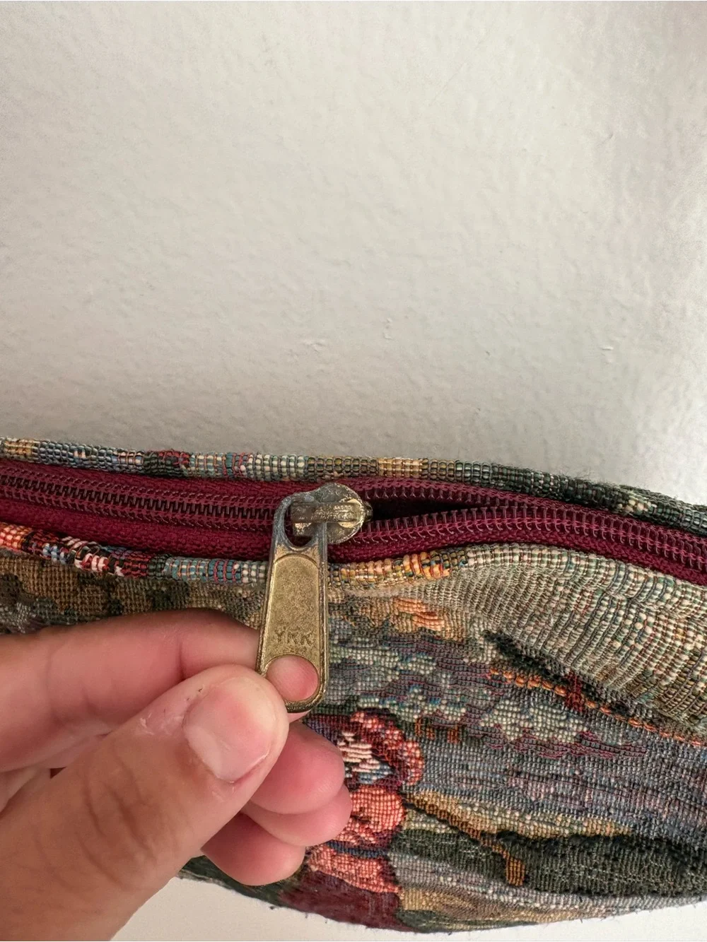 Holdings Fine Accessories Golf Scene Tapestry Crossbody Bag Green Cotton